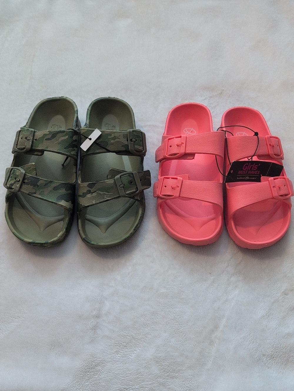 NWT Kids Sandal Bundle Bobbie Brooks Salmon & Revolution Camo